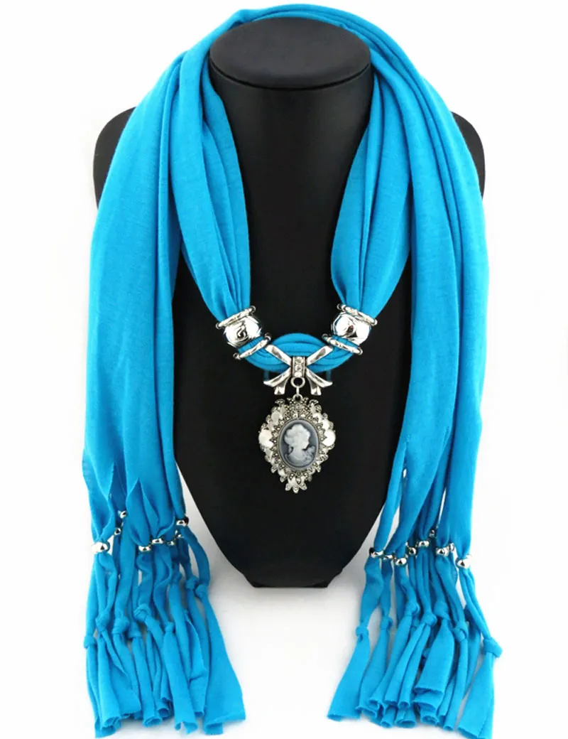 Newest Fashion Scarf Direct Factory Jewelry Tassels Scarves Women Beauty Head Necklace Scarves From China