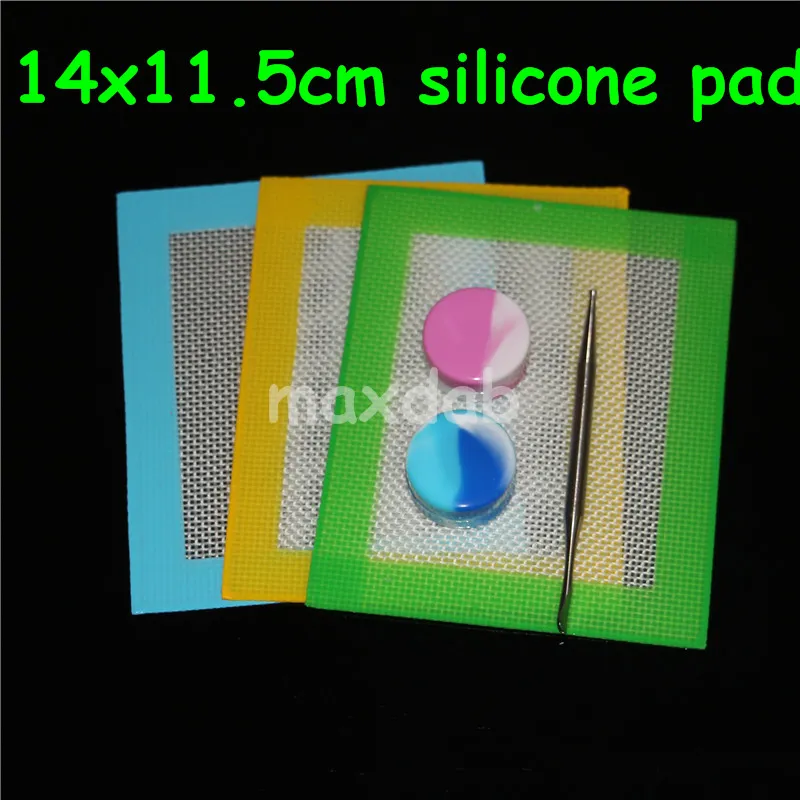 Silicone wax pads dry herb mats 14*11.5cm square food grade baking mat dabber sheets jars dab tool for glass bong vaporizer DHL