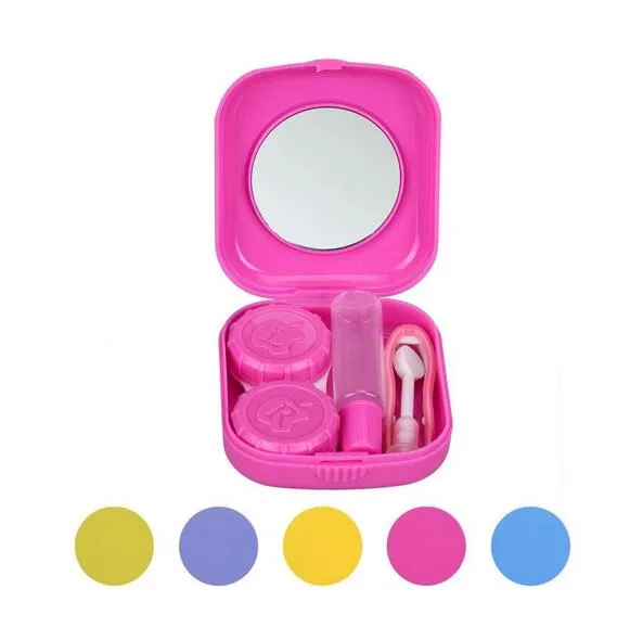 New Plastic Portable Mini Contact Lens Case Outdoor Travel Contact Lens Holder Container With Mirror Easy Carry For Eyes Care