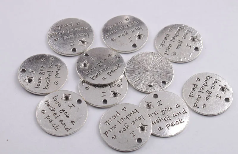 Moda Antiqued Silver Metal Aphorism Charme Pingentes com vários palavra para marcação de jóias DIY