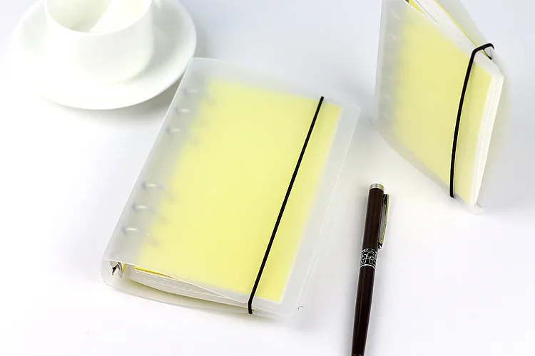 Standard-Notizbuch mit 6 Löchern, Zubehörblatthülle, transparent, mattiert, Prägnant, 6 Löcher, Ordner, Planer-Einband für A5/A6/A7-Papier 7