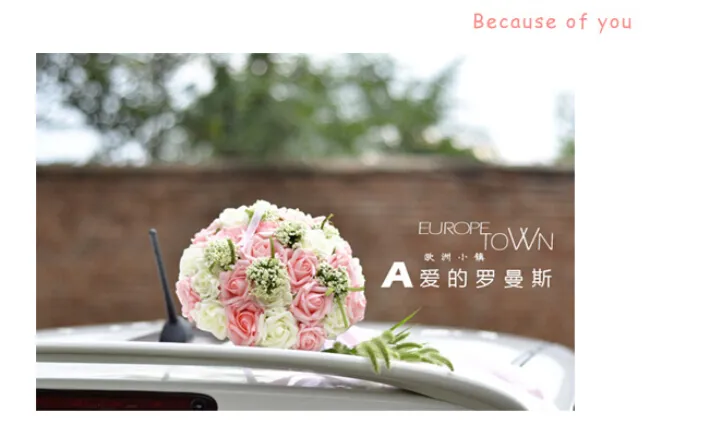 stokta El Yapımı Çiçekler Köpük Gül suni düğün buketleri Zarif Gelin Holding Gül Çiçek ile 2018 Pembe Gelin Buketi Çiçek