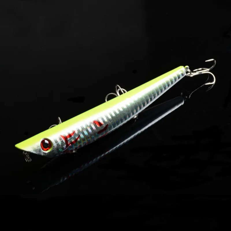 Wholesale 5 Colour Plastic Popper Fishing Lures Bass Crank Bait Top water Rattles 3D Eyes Fishing lures Crankbait Tackle 16.9g