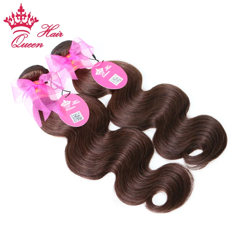 #2 Цвет натуральная коричневая бразильская волна тела 100% наращивание волос в складе бесплатная доставка