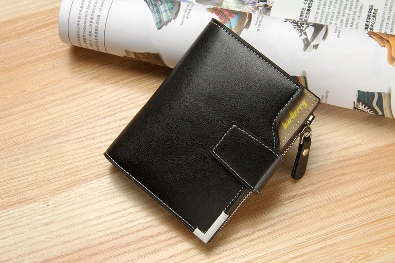 Version Baellerry du portefeuille décontracté pour hommes, un portefeuille multifonctionnel avec une fermeture éclair et une triple poche