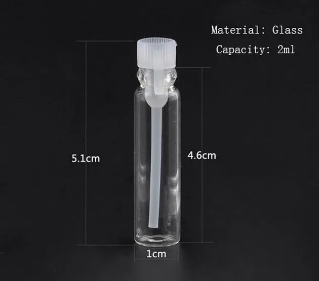 Fabrikspris 2ml glas parfym provflaskor, klar 2 ml tomma glas doftflaskor