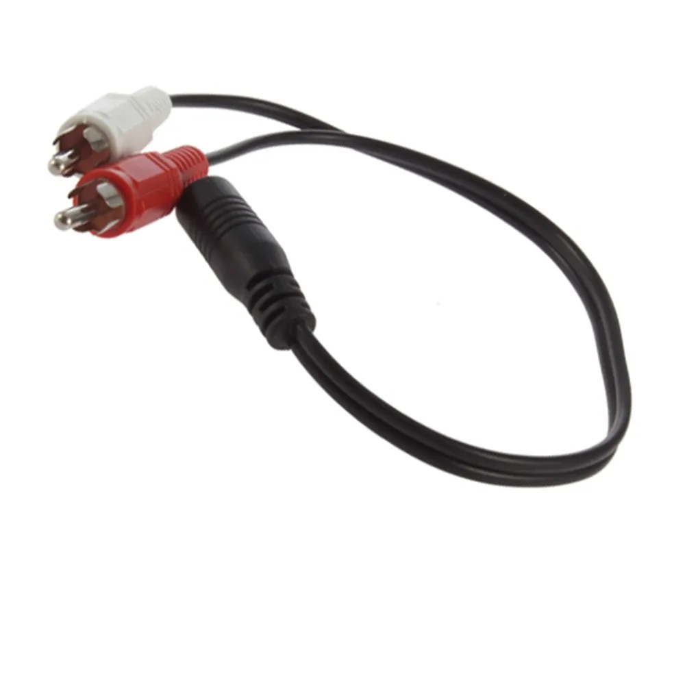 Nützliches, abgeschirmtes 3,5-mm-F-1/8-Stereo-Miniklinkenstecker auf 2 RCA-2RCA-Stecker, M-Stereo-Audio-Y-Adapter-AV-Kabel