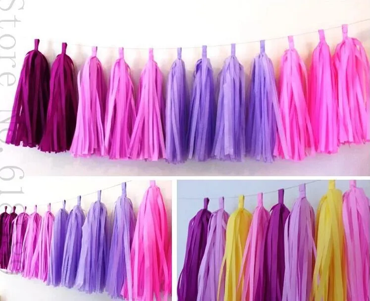 1Bagwith ropeTissue Paper Tassels Garland DIY Wedding Event Birthday Party Decoration Product Supply -WT001