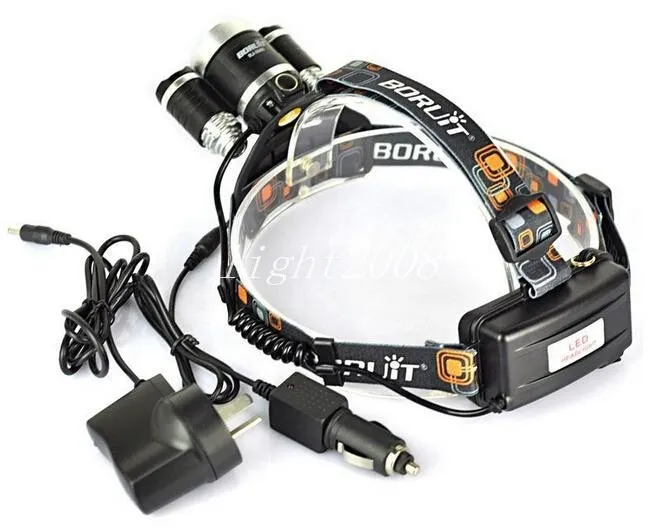 5000 Lumen 3T6 Boruit Head Light Headlamp Outdoor Light Head Lamp HeadLight Rechargeable by 2x 18650 Battery Fishing Camping