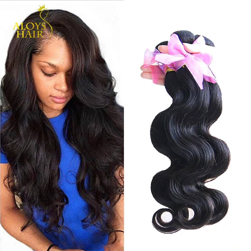 Groothandel onbewerkte Braziliaanse Peruviaanse Maleisische Indiase Maagdelijk Haar Weave Bundels Body Wave Remy Menselijk Hair Extensions Natural Color