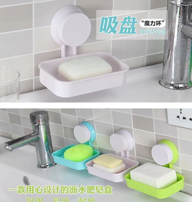 Novos acessórios do banheiro coreano moda flexível otário saboneteira saboneteira caixa com ventosa pano esponja placa de armazenamento