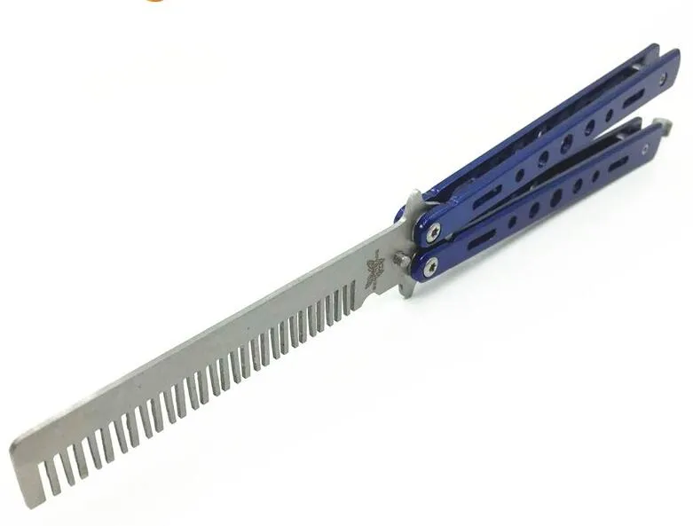 Ny Ankomst Delikat Pro Salong Rostfritt Stål Fällande Utbildning Butterfly Practice Style Kniv Comb Tool / 