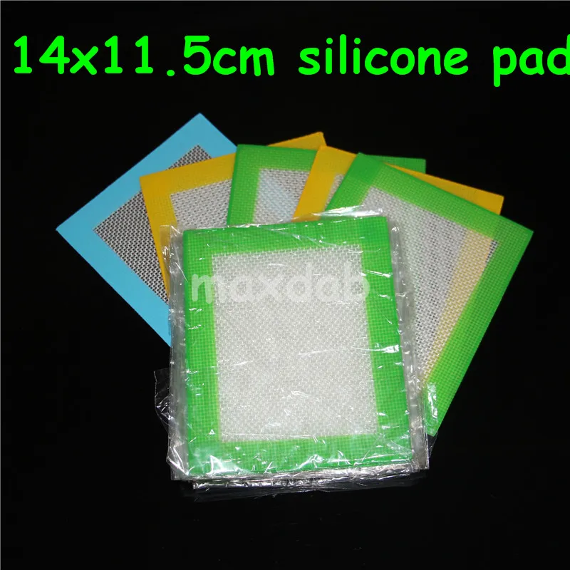 Silikon balmumu pedleri kuru ot paspaslar 14 * 11.5 cm kare gıda sınıfı pişirme mat dabber levhalar kavanozlar için cam bong vaporizer DHL ...