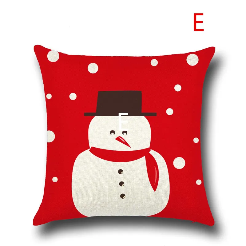 Merry Christmas Style Cushion Cover Santa Claus Christmas Tree Snowman Home Decorative Pillows Cover