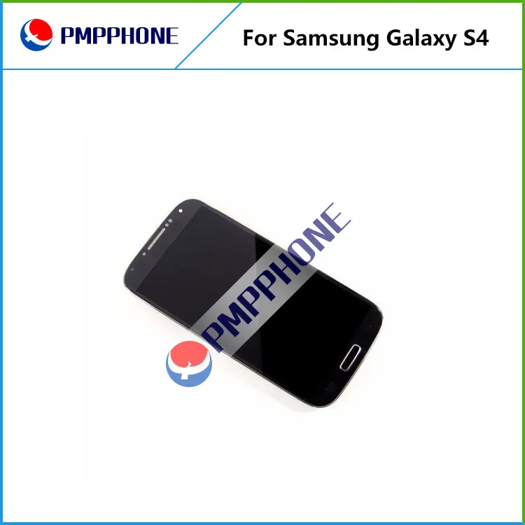 For Samsung Galaxy S4 i9500 9505 I545 I337 White and blue Touch LCD Screen Digitizer + Frame Replacement with Fast DHL ship