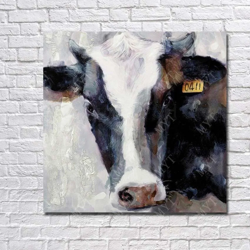 Images murales de vache, décoration de maison, images murales, peinture à l'huile moderne sur toile, vente en gros