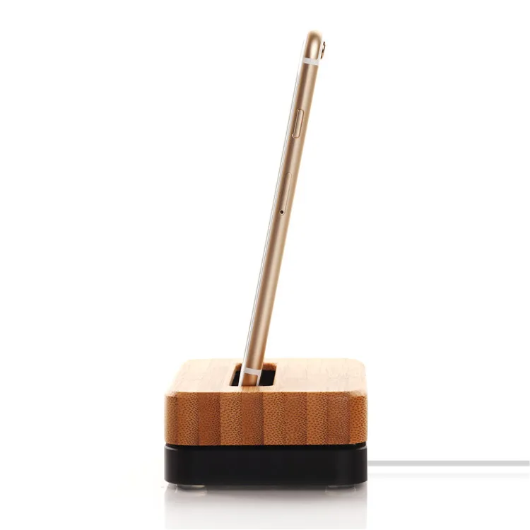 جديد الأصلي SAMDI خشبي شاحن قفص الاتهام مهد ل iPhone 6 5S 5 الخشب حامل الهاتف المحمول حامل لفون