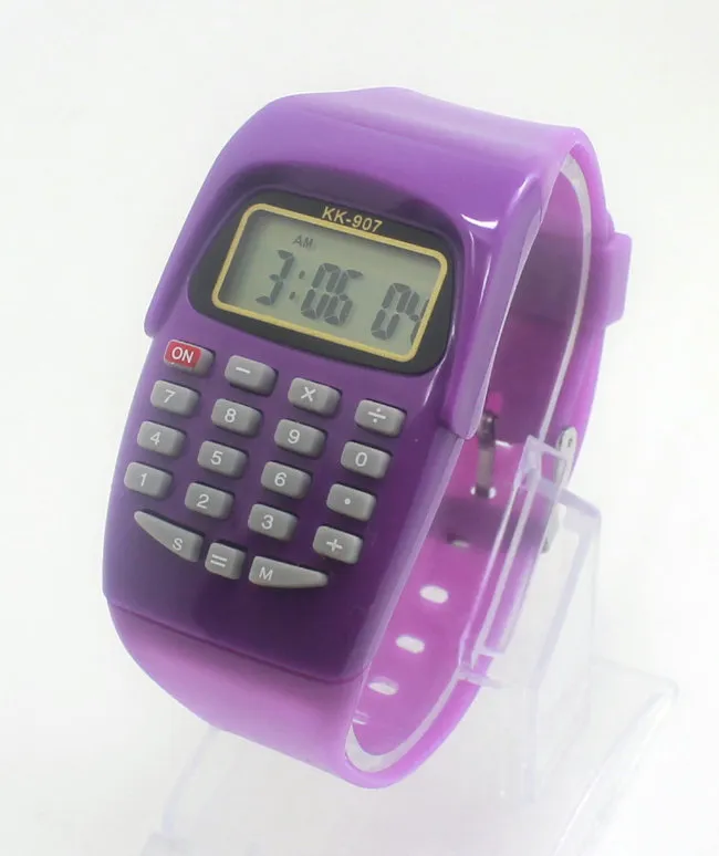New Casual Fashion Sport Watch For Men Women Kid Colorful Electronic Multifunction Calculator Watch Jelly Watch5128433