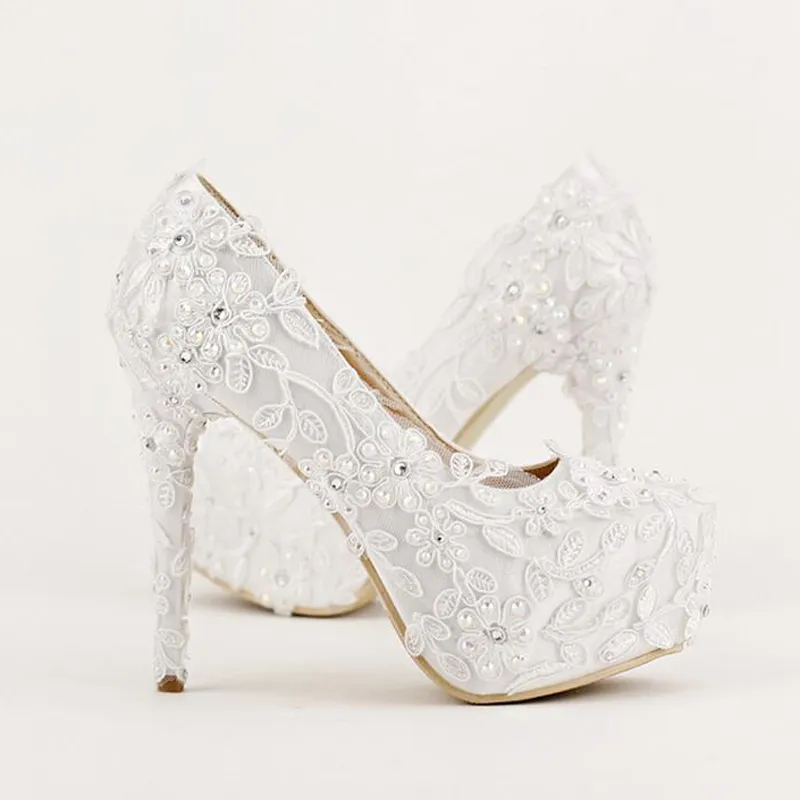 Słodka biała wstążka łuki buty ślubne buty platformowe na wysokim obcasie ze sztyletem ślubne buty ręcznie wygodne satynowe buty dla kobiet 5583456