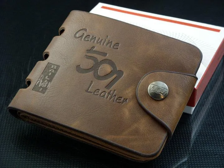 Helt nya mens högkvalitativa läder plånbok fickor kort koppling cente bifold handväska mynthållare för män