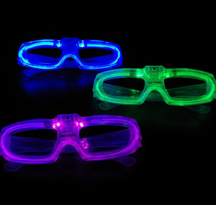 Party LED Migawka Glow Cold Light Okulary Zapalamy Odcienie Flash Rave Luminous Glasses Christmas Favors Cheer Atmosfera Rekwizyty świąteczne dostawy