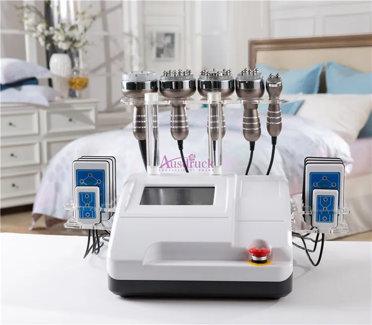 Nouvelle Fonction 6IN1 Perte de poids Machine avec cavitation de liposuccion à ultrasons 40K Fréquence RF 8 Pads Diode Lipo Laser