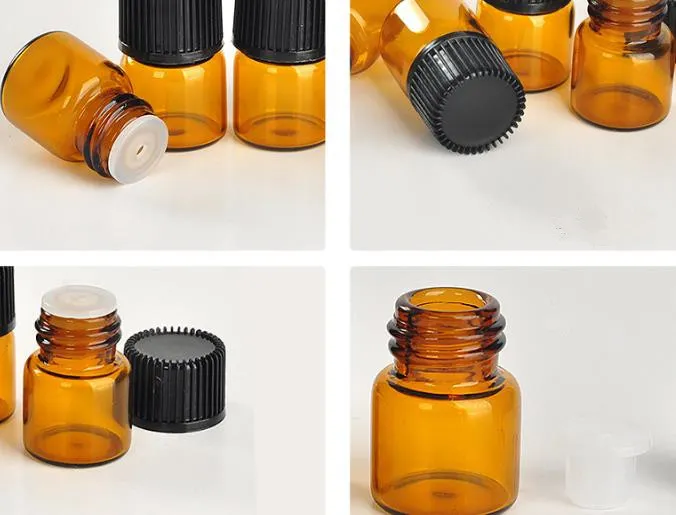 Perfumes Bottling 1ML Perfume Amber Mini Glass Bottles, 1CC Ambers Sample Vial,Small Essential Oil Bottle Factory price N708