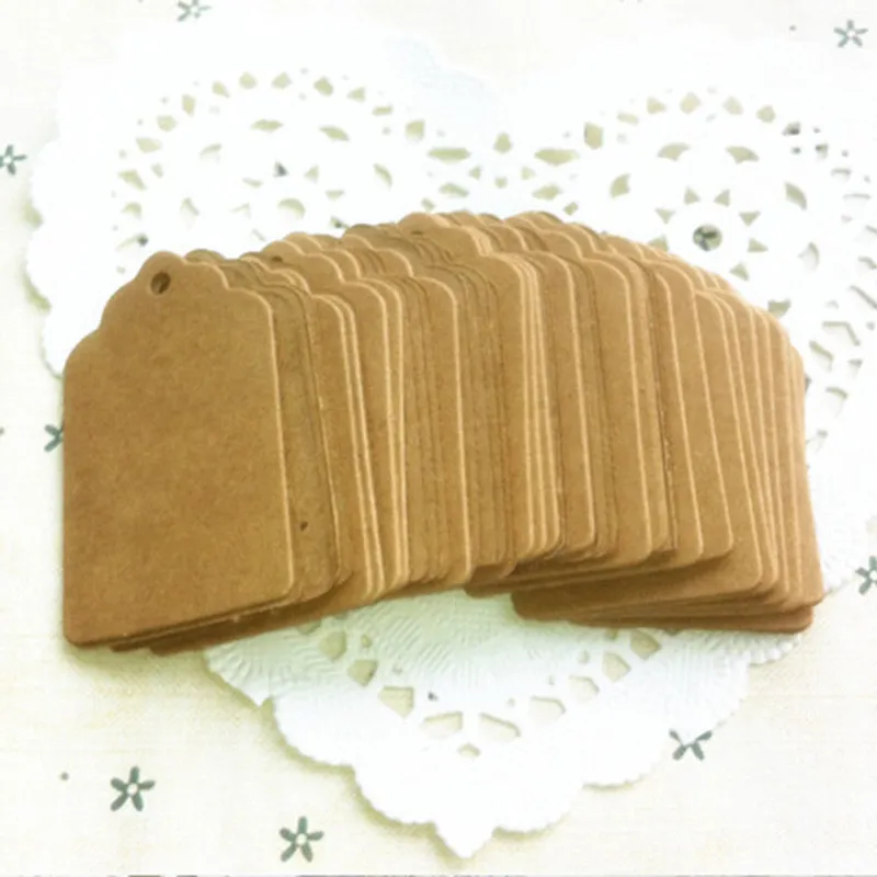 Cała pusta metka Kraft Paper Tag DIY Brown Paper Kraft Etykieta Tagowanie papieru WA13836424287