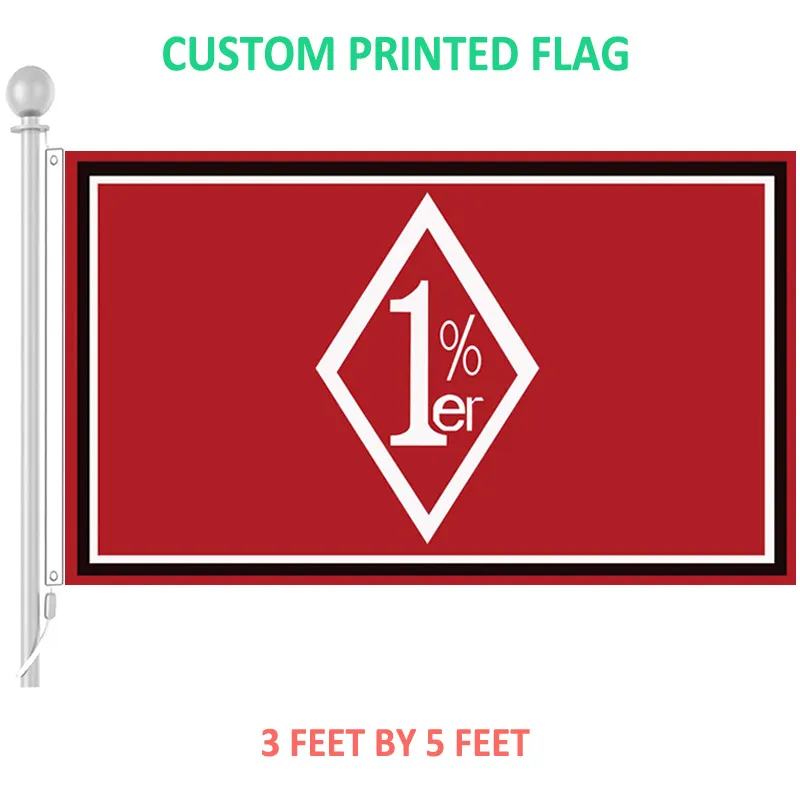 Outlaw Motorcycle Club 1%er Flagge, individuelles 90 x 150 cm großes Banner mit Ösen