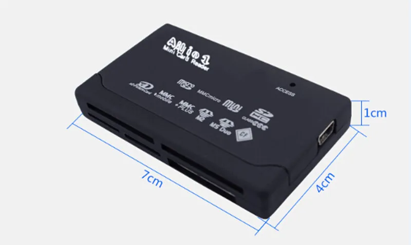 500 stks Universal Multi in 1 All In One Memory Card Reader USB Externe SD SDHC Mini Micro M2 MMC XD CF Gratis verzending
