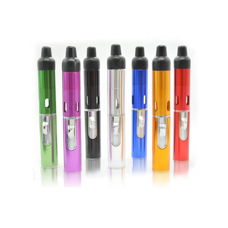 one pcs click N vape sneak vape portable bong glass water pipe Vaporizer with built-in Wind Proof Torch Lighter