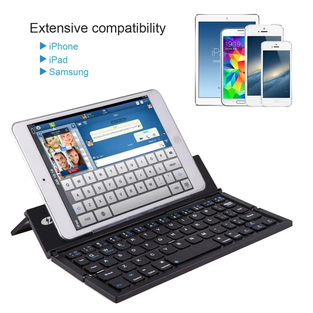 Bluetooth 3.0 Keyboard,Rechargeable Mini Slim Travel Size Wireless Pocket  Keypad Small Portable 49 Keys Keyboard for PC Notebook Tablets Smartphones