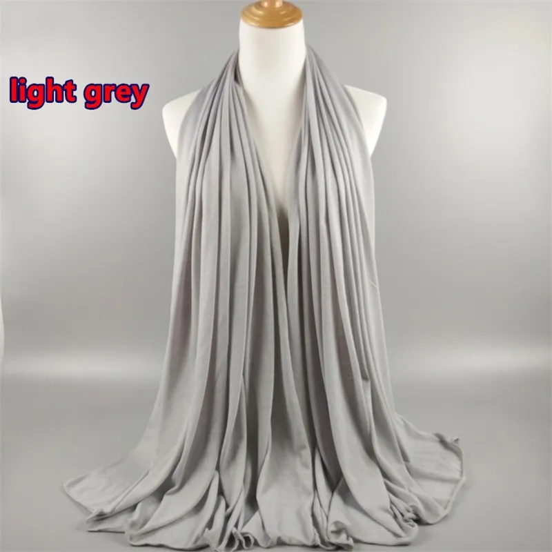 Solid Color Jersey Scarves Soft And Comfortable Classic Wild Autumn And Winter Warm Muslim Scarves Hijab