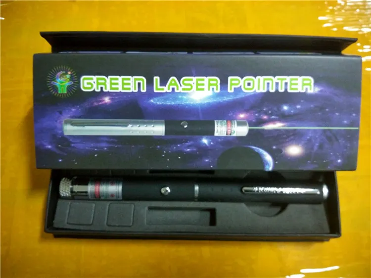 Green laser pointer 2 in 1 Star Cap Pattern 532nm 5mw Green Laser Pointer Pen With Star Head Laser Kaleidoscope Light with Pa3117304