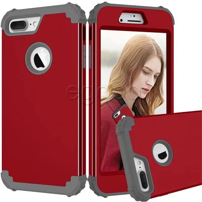 2 i 1 Hybrid Robot Armor Combo Soft TPU PC Case Shocksäker försvarare Fall Skydd till iPhone X XR XS max 8 7 6s Sumsung S8 S9 Plus Not 8 9