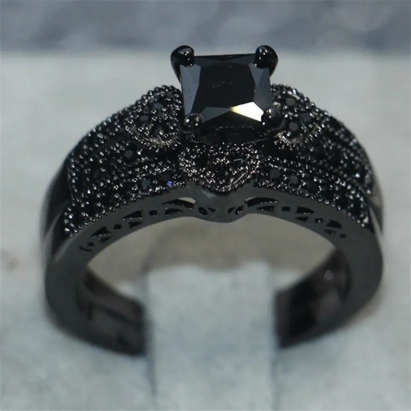 Black Diamond Sterling Silver Ring | Black Gold Rings Diamonds - Black  Diamond Ring - Aliexpress