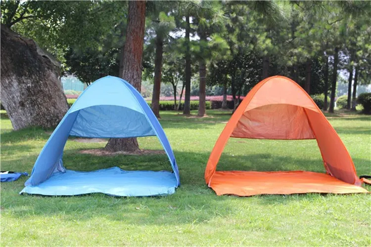 Vandring camping t￤lt utomhus skyddar 2-3 personer 50 UV-skyddst￤lt f￶r strandresor gr￤smatta hem utflykt f￤rgglada