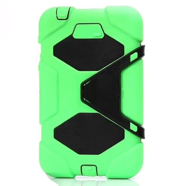 Caso de silicone macio à prova d 'água tablet PC para Samsung Galaxy P3200 7 polegadas Militarias Extrema Resistente à prova de choque com protetor de tela Kickstand Stand Cover