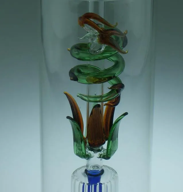 Dragon Flower Glass Hookah ---- Oljeplattor Glas Bongs Vattenrör Tjock Pyrex Mini Heady Vätska Sci Vattenrör, Färg Slumpmässig Leverans