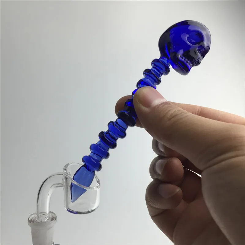 4,7-Zoll-Totenkopf-Glas-Carb-Cap-Dabber, 50 g, dicke Kurve, für Wasserpfeifen und gekreuzte Knochen, klar, blau, schwarz, grün, weiß