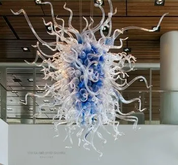 Lampy Kreatywny Projekt Żyrandol Light Descastures Błękitne i jasne Kolor Ręcznie Dmuchane Szkło Słynne Home Art Decor Piękne żyrandole