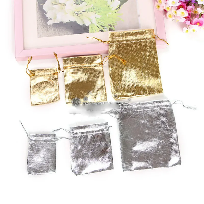 Whole Silver Plated Gauze Jewelry Bags 7x9 cm 5x7cm 9x12cm 13x18cmJewelry Gift Pouch Bags For Wedding favors With Dr2712630