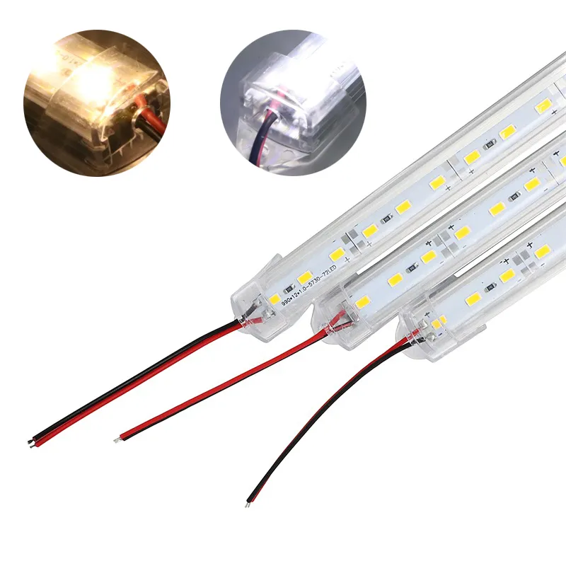 Umlight1688 100cm 50cm DC 12V 72 36 SMD 5630 LED Hard Rigid LED Strip Bar Light met U Aluminium Shell Milky / Clear PC