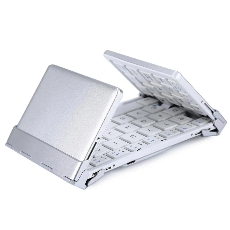 HB066 Drievoudig aluminium mini Bluetooth-toetsenbord met zakje Pocket Travel Typad voor tablet