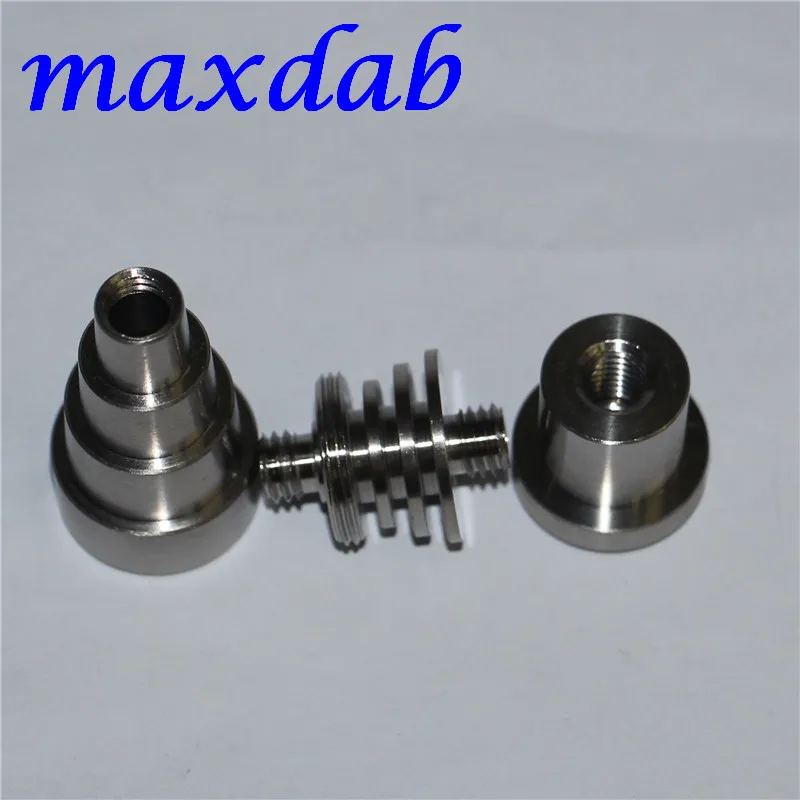 GR2 Domeless Titanium Nails 6 I 1 Manlig kvinnlig fog 10mm 14mm 18mm Glass Bong Water Pipe för Dabber Nail Heat Spole