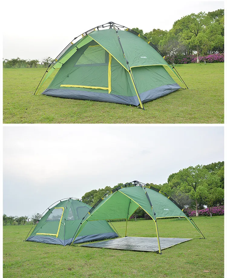 Snelle automatische opening tent hydraulische automatische tent camping schuilplaatsen UV-bescherming waterdichte dubbele dek beschermende buitenshuis tenten