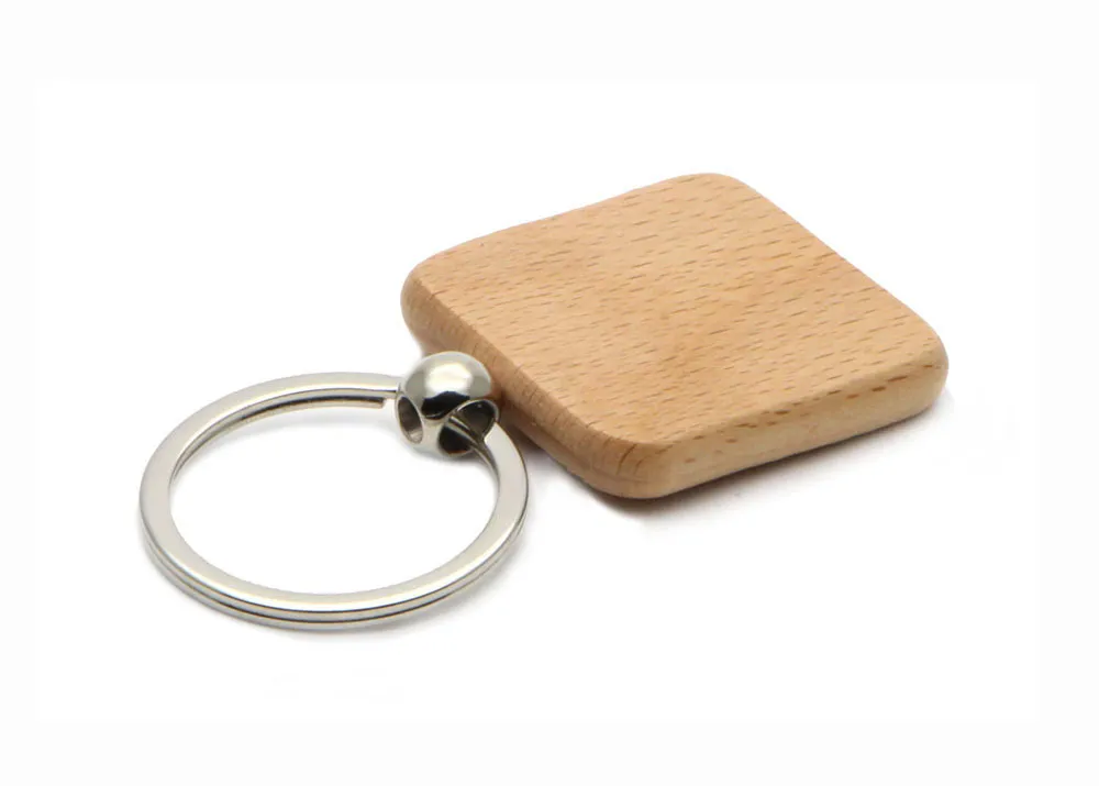 Carré de clés en bois vide 1.25 '' * 1,25 '' Keychains / livraison gratuite