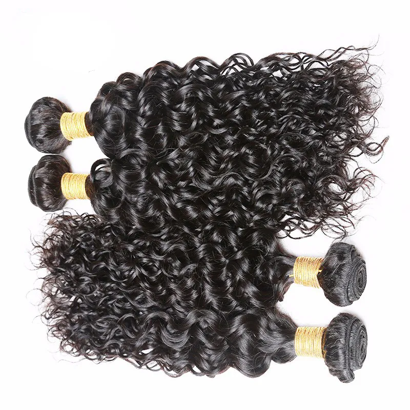 7A Grade Unprocessed Brazilian Hair curly Wave Peruvian Malaysian Indian Remy Virgin Hair Extension Natural Color water Wave Human5992543