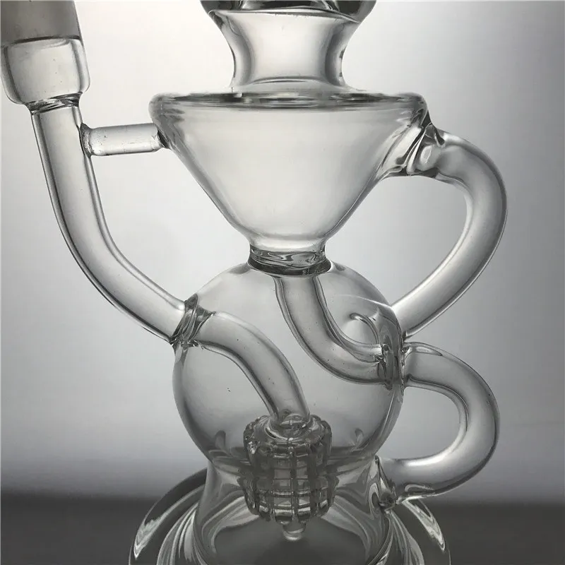 Recycleur Dab Rig Wax Glass Bong Matrix Perc Oil Rigs Pipe à eau Cyclone Quartz Banger Bowl Heady Bongs Vortex narguilés