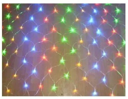 Niebieski 200 LED 2M * 3M Netto Light Site Mesh Fairy Lights Twinkle Oświetlenie Ślubne